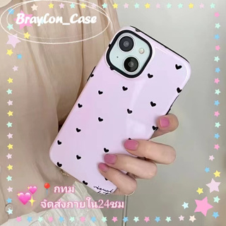 🌷Braylon🌷จัดส่งภายใน24ชม รูปหัวใจ สีชมพู 2 อิน 1 iphone 11 14 pro max ขอบเต็ม ป้องกันการหล่น case for iPhone 12 13