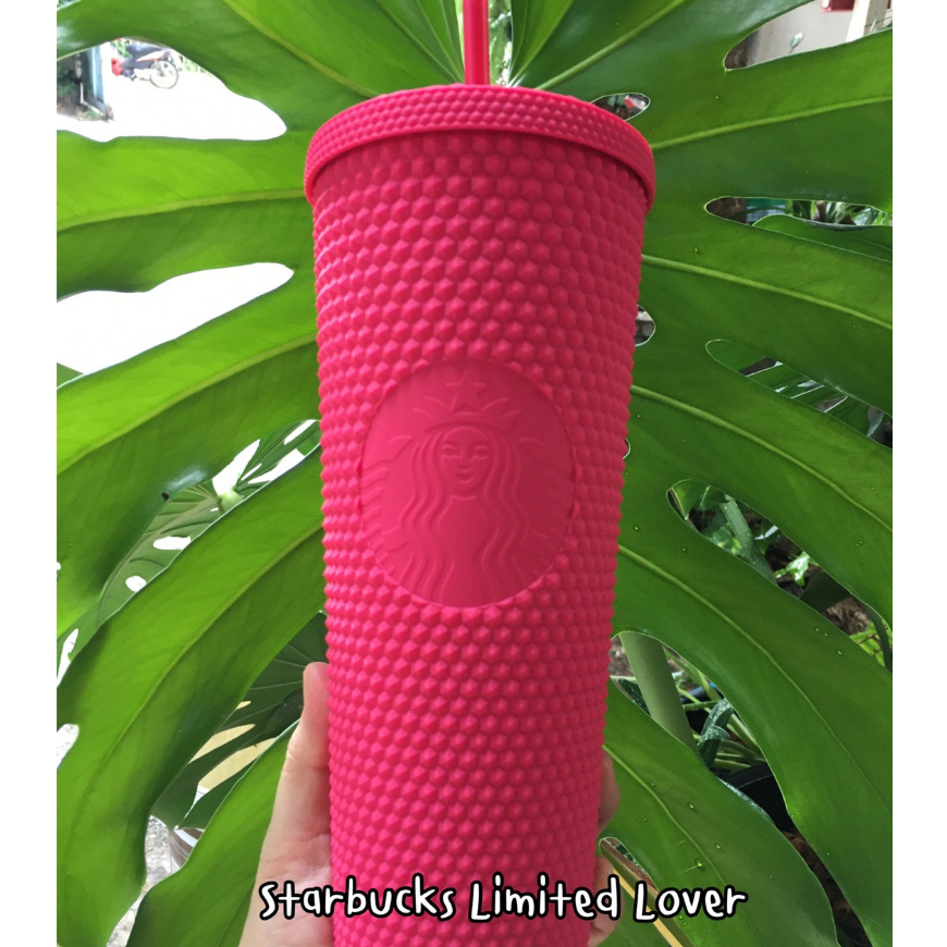 🎯Starbucks Indonesia Ruby Studded Cold cup 2021 แก้วสตาร์บัคส์หนาม แก้วเพชร starbucks ruby pink