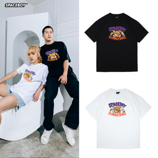 spaceboy spaceboy เสื้อยืดโอเวอร์ไซส์แขนสั้น Unisex ลาย  “summer space universe “ T-shirt