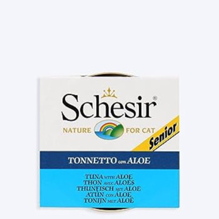 *พร้อมส่ง (85 g) อาหารแมวสูงอายุ  Schesir Nature Tuna With Aloe Senior Cat Food