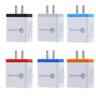 หัวชาร์จ Quicak  Charge 3.0  ขาแบน 2 ช่อง USB ชาร์จไว