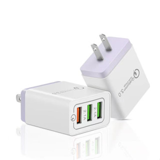 หัวชาร์จ Quicak  Charge 3.0  ขาแบน 2 ช่อง USB ชาร์จไว พร้อมส่ง...