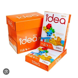 กระดาษถ่ายเอกสาร ไอเดียแม็ก  Idea max ขนาด A4  หนา 70 แกรม ไอเดีย สีส้ม 500แผ่น/รีม