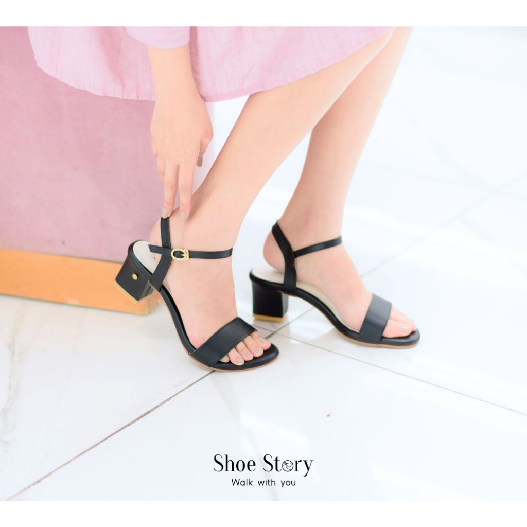 Shoe Story : รุ่น Mieko รุ่นยอดฮิต รองเท้าผู้หญิง ส้นบล๊อก ส้นสูง 2.5 นิ้ว ใส่สบาย รองเท้าคู่ใจสาวๆ SS