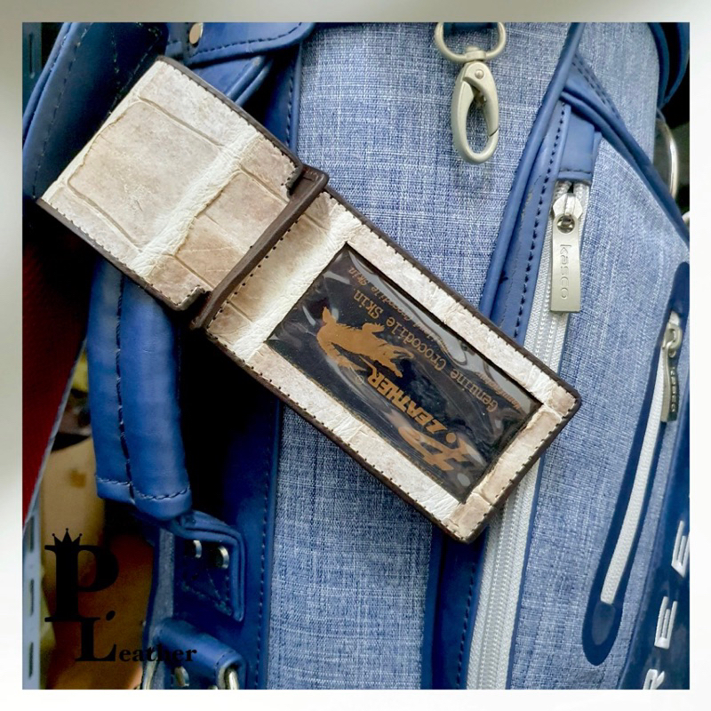 P.leather 💎 แท็คกระเป๋า ป้ายชื่อติดกระเป๋าเดินทาง หนังจระเข้แท้ tag