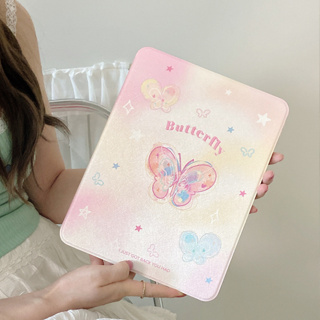 🎁ส่งของขวัญ🎁Butterfly ความงาม เคส for iPad Gen10 10.9 2022 Gen9 10.2 pro 11 2021 เคสไอแพด Air4 5 Caseผีเสื้อ หมุนได้ 360