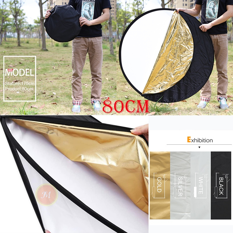 สตูดิโอถ่ายภาพแสงกระจกพับได้ Reflector 5in1 60ซม/80ซม/110ซม มี3ขนาดให้เลือกได้ แผ่นรีเฟล็กซ์ รีเฟล็กซ์(Reflector)