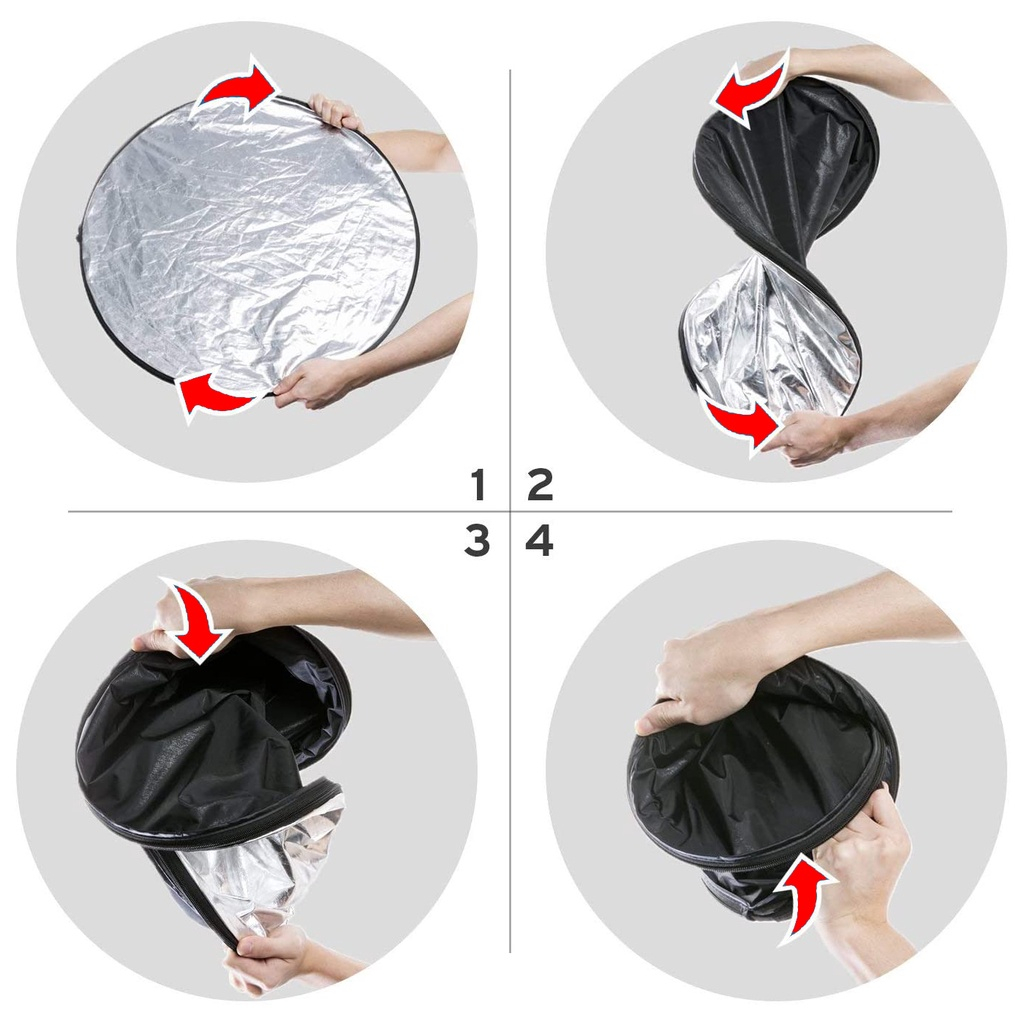 สตูดิโอถ่ายภาพแสงกระจกพับได้ Reflector 5in1 60ซม/80ซม/110ซม มี3ขนาดให้เลือกได้ แผ่นรีเฟล็กซ์ รีเฟล็กซ์(Reflector)