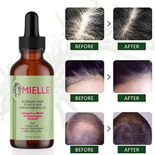 จัดส่งในประเทศไทย，Mielle Rosemary Mint Scalp &amp; Hair Strengthening Oil Growth Serum 2oz 59ml