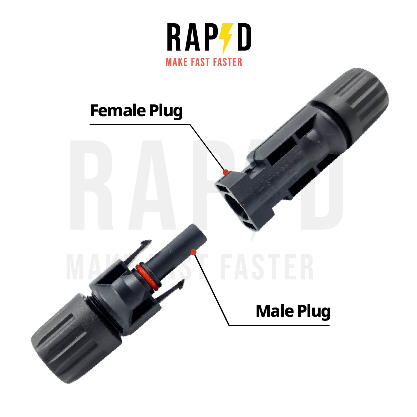 MC4 Connector Male Female ข้อต่อ แผงโซล่าเซลล์ 30A ราคาต่อ 1 คู่