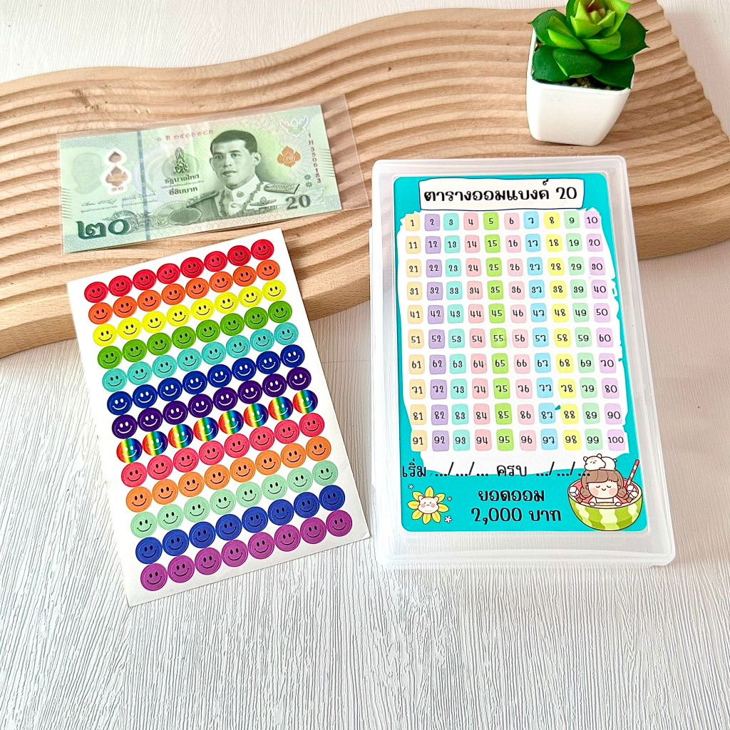 กล่องออมเงิน กล่องออมแบงค์ กระปุกออมเงิน พร้อมสติ๊กเกอร์ตารางออมเงิน - รูปที่ 3