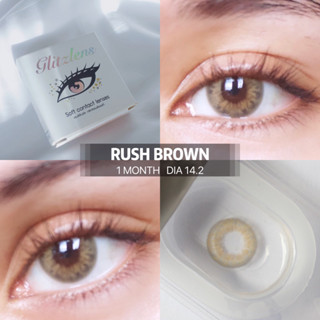 GLITZLENS Rush brown คอนแทคเลนส์รายเดือนชนิดนิ่ม ใส่สบาย แก้ตาลอย