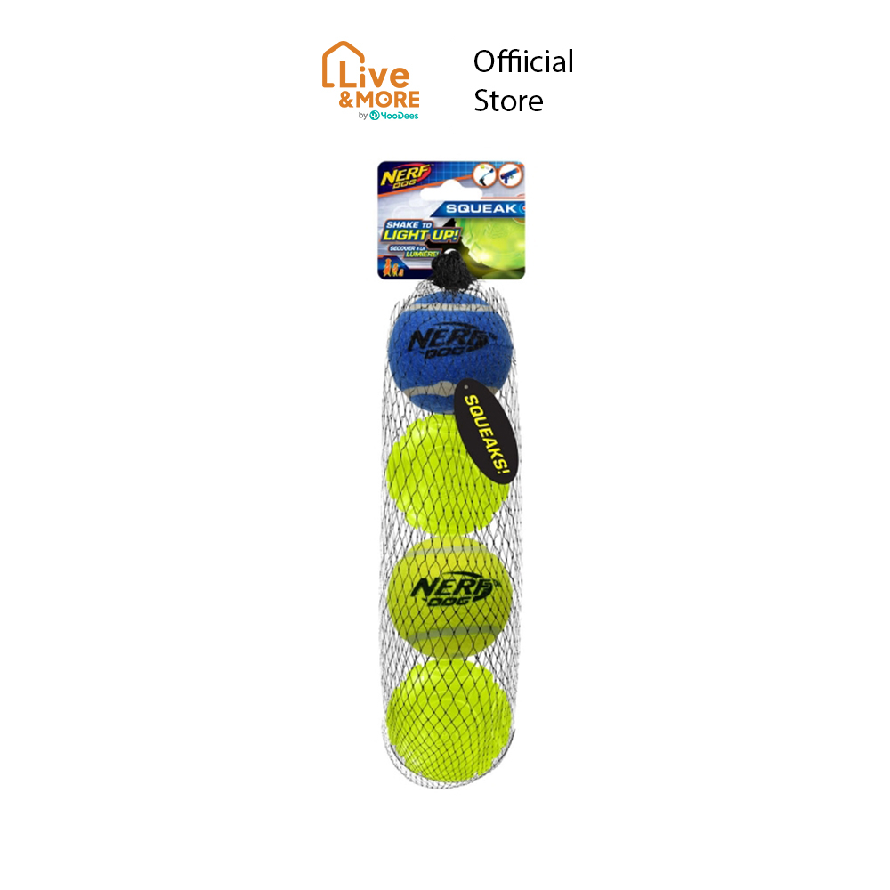 Nerf Dog เนิร์ฟด็อก LED TPR Sonic / Squeak Tennis Ball (2.5 in) ลูกเทนนิส และ ลูกบอลเรืองแสง บีบมีเสียง ของเล่นสุนัข