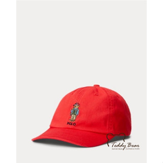 หมวกแก็ปเด็ก Polo Bear Chino Ball Cap สีแดง ของแท้