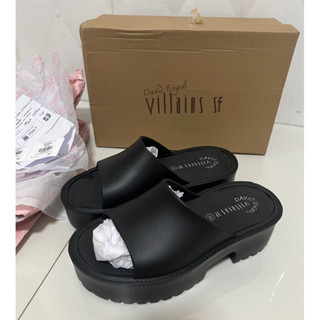 ส่งต่อรองเท้าใหม่ Villains SF MARINA Platform Flat Sandals size 36 รองเท้าแตะผู้หญิงสีดำ