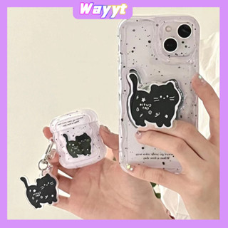 💖จัดส่ง24ชม💖iPhone 14 13 12 11 Pro Max เคส for เคสไอโฟน11 แฟชั่น บางเบาพกพาง่าย น่ารัก ลูกแมว การ์ตูน พร้อมขาตั้ง Case