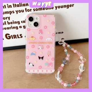 💖จัดส่ง24ชม💖iPhone 14 13 12 11 Pro Max เคส for เคสไอโฟน11 แฟชั่น บางเบาพกพาง่าย น่ารัก Hello Kitty การ์ตูน โซ่มุก Case