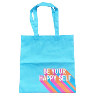 กระเป๋าผ้า สีฟ้า tote bag ผ้าหนาแข็งแรง