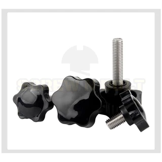 น็อต ลูกบิด ด้ามจับ มือหมุนดอกไม้ สแตนเลส 304 กว้าง 25-32 มม. M4 M5 M6 / STAR GRIP KNOB BOLT SUS304