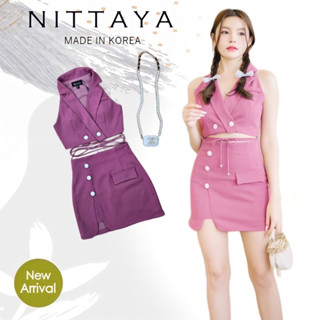 งานป้าย NITTAYA การันตีเสื้อผ้าคุณภาพ เซตเสื้อแขนกุด+กระโปรงสั้น สีชมพูหวานๆๆ