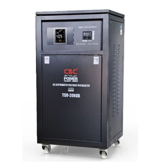 CBC เครื่องปรับแรงดันไฟฟ้าอัตโนมัติ รุ่น TSV-20KVA (สีดำ) แรงดัน 100-260 โวลท์ หน้าจอ LED เครื่องปรับแรงดัน