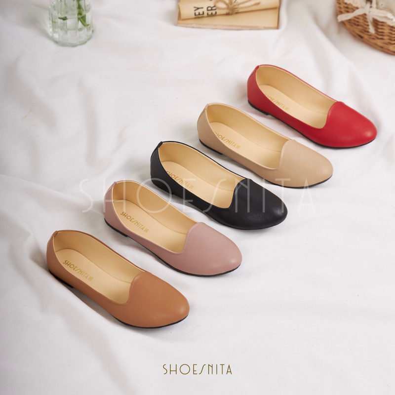 🌶️ NEW🌶️ รองเท้าคัชชู ส้นเตี้ย ส้นแบน  ใส่สบายเท้า SHOESNITA  NT_04