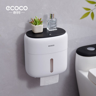 ECOCO กล่องใส่ทิชชู กล่องทิชชู่อเนกประสงค์ กันน้ำ ติดผนังไม่ต้องเจาะ มี2แบบให้เลือก