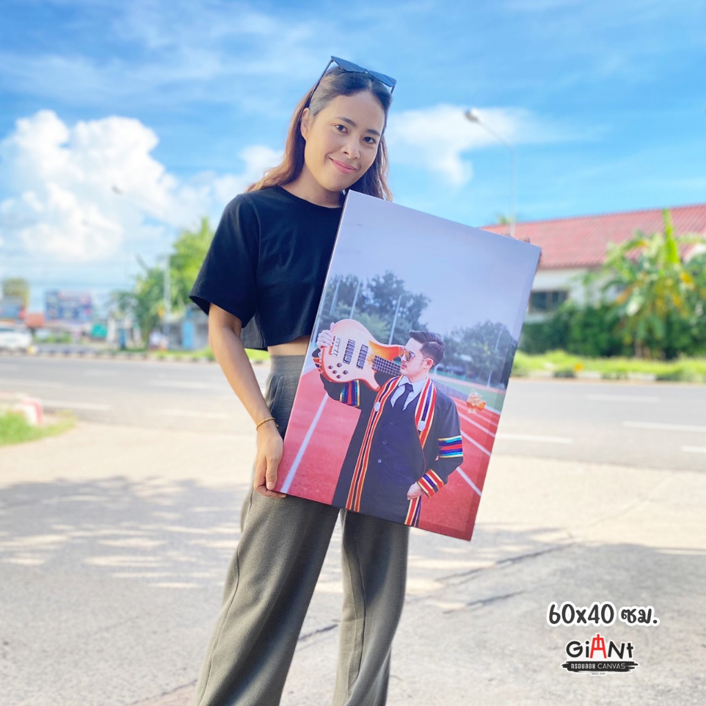 ✅กรอบลอยแคนวาส 📌พรีเมี่ยม ขนาด 60x40 ซม. กรอบรูป ของขวัญ ปัจฉิม รับปริญญา งานแต่ง
