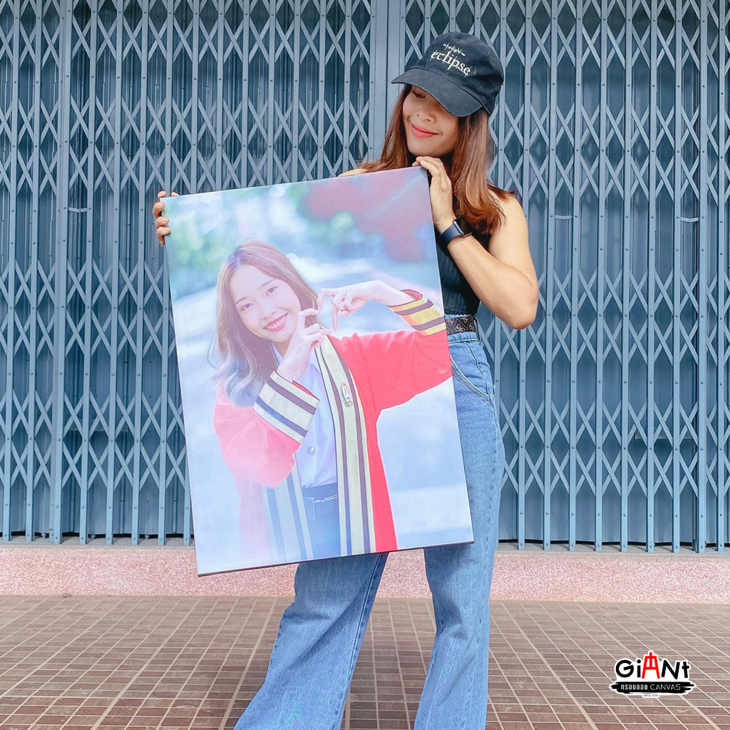 [🔥 โปร 7.7 ] 📌พรีเมี่ยม size 70x50 cm. กรอบรูป ของขวัญ ปัจฉิม รับปริญญา งานแต่ง