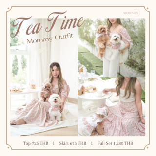 ชุดเซ็ทแม่ลายดอกไม้ ชุดคู่หมาเเละเเมว Tea Time
