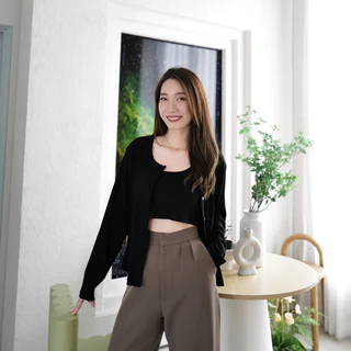 cardigan-เสื้อคลุมแขนยาวร่อง / กล้ามสั้น**ขายแยก**(พร้อมส่ง)😊