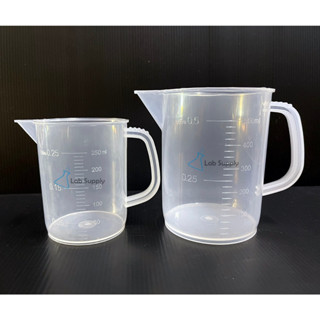 Measuring Jug (PP) (Plastic), EU Design, บีกเกอร์พลาสติก แบบมีหูจับ 250 500 1000 2000 3000 ML., (No Brand)(India)