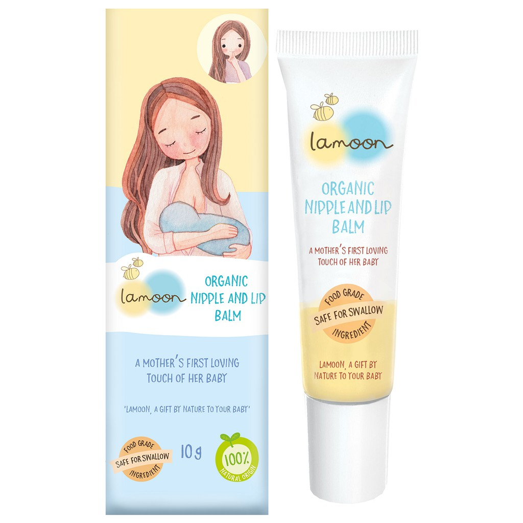 Lamoonbaby บาล์มทายอดหน้าอกและริมฝีปากออแกนิก ขนาด 10 กรัม LAMOON ORGANIC NIPPLE AND LIP BALM 10 G.
