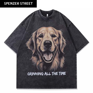 Spenzer.street | 🖤  golden dog โอเวอร์ไซส์ เสื้อผ้าสตรีท เกาหลี y2k แฟชั่น ผ้ากีฬา ทราวิส 2pac ฮิต 2023 มาใหม่