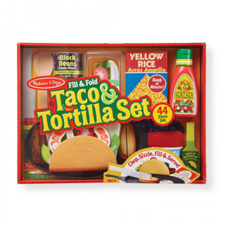 ชุดทำทาโค่เม๊กซิกัน ทุกชิ้นมีตีนตุ๊กแก Melissa &amp; Doug Fill &amp; Fold Taco &amp; Tortilla Set