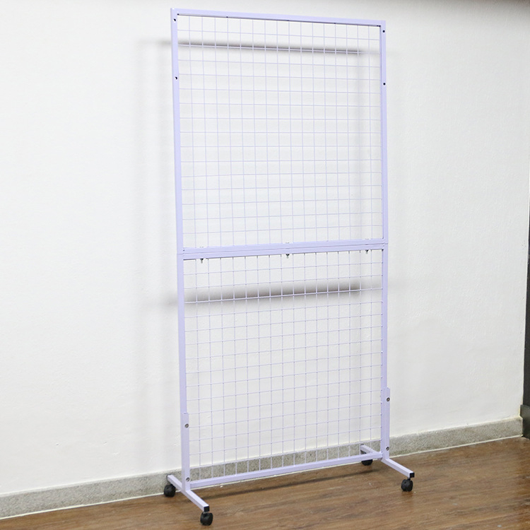 ชั้นแขวนฮุค ตะแกรงแขวนฮุค ชั้นแขวนมีล้อ hanging shelf ขนาด 90*40*180 cm สีขาว