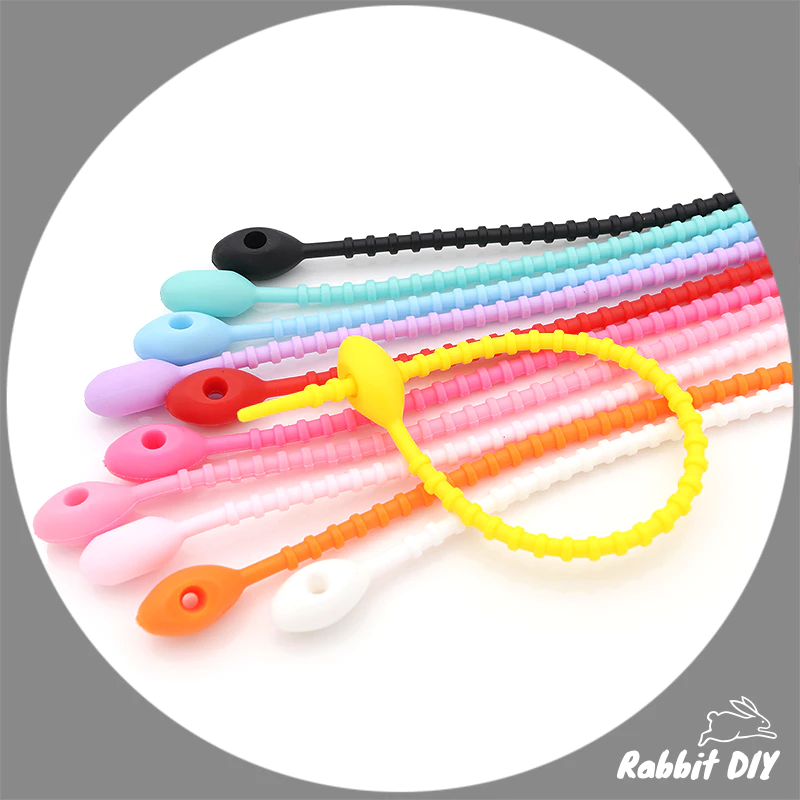 พวงกุญแจ สายคล้อง ซิลิโคน สายซิลิโคน หัววงรี สำหรับห้อย Art Toys / ทำห่วงกลม (แพ็ก 1 ชิ้น)