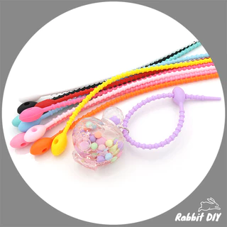 พวงกุญแจ สายคล้อง ซิลิโคน สายซิลิโคน หัววงรี สำหรับห้อย Art Toys / ทำห่วงกลม (แพ็ก 1 ชิ้น)