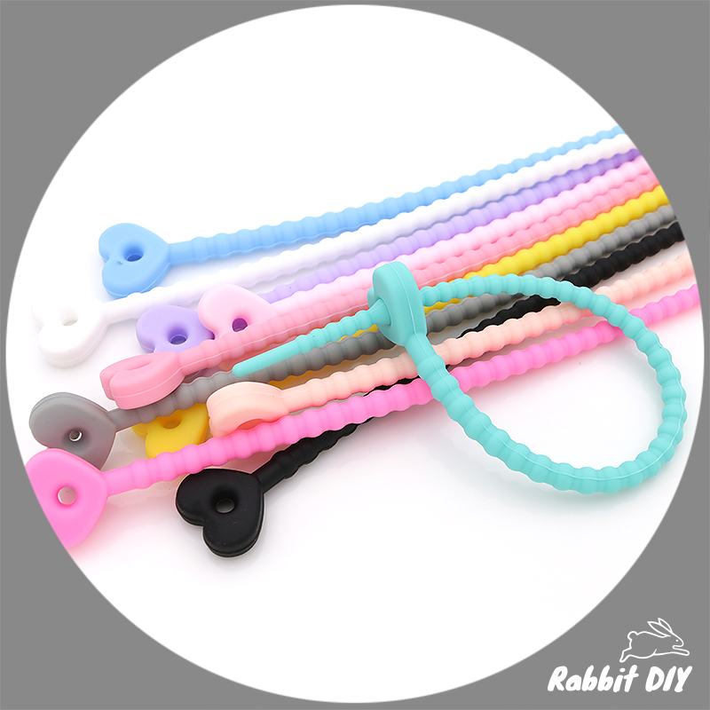 พวงกุญแจ สายคล้อง ซิลิโคน สายซิลิโคน หัวใจ สำหรับห้อย Art toys / ทำห่วงกลม ยาว 21 ซม. (แพ็ก 1 ชิ้น)