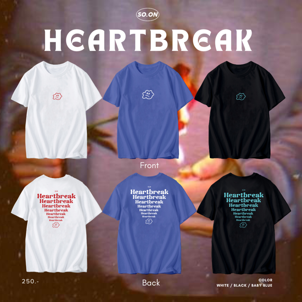 SO.ON เสื้อยืดทรง Oversize ลาย Heartbreak (ใส่โค้ด TGERJLY ลดทันที 60.-)