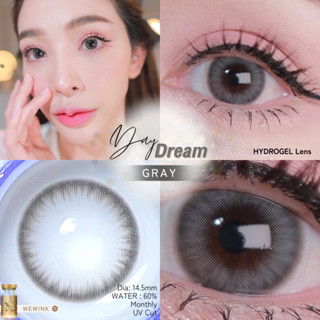 คอนแทคเลนส์ ลาย mini day dream สีเทา,สีน้ำตาล (ฝาทอง ค่าอมน้ำ60%)