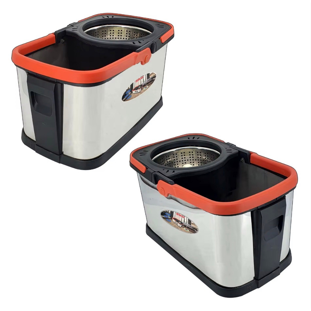 SKG ไม้ถูพื้นถังปั่น สแตนเลส SK-6633 ไม้มอปไม้ถูพื้น ถูพื้นอย่างสะดวกสบาย หมุน 360 องศา ถังปั่นสแตนเลส ถอดได้ - รูปที่ 4