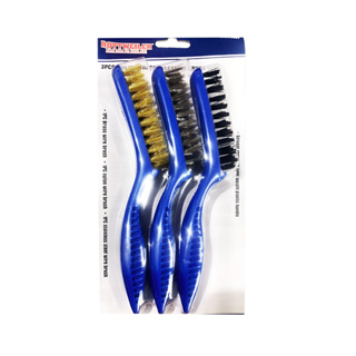 ชุดแปรงขัดทองเหลือง Multi-Purpose Cleaning Brush Set Wire Brush Se 3 ชิ้น ขนาด 22 cm ทำความสะอาด ขัดสนิม ขัดโลหะ T0663