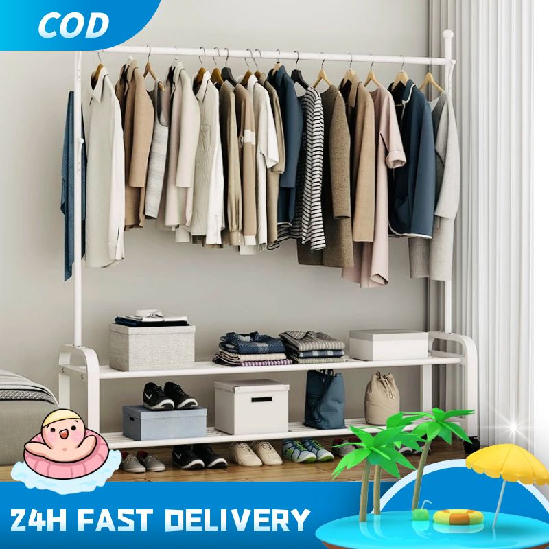 AFISH มีพร้อมส่ง ราวแขวนเสื้อผ้าอเนกประสงค์หลายแบบ พร้อมที่แขวนหมวก กระเป๋า