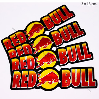 1 ชิ้น สติ๊กเกอร์ ฟอยล์ ลาย REDBULL สะท้อนแสง กันน้ำ ติดรถ แต่งรถ ขนาด 3 x 13 cm.