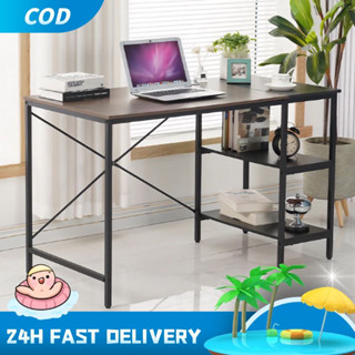 AFISH🐟มีพร้อมส่ง โต๊ะทำงานพร้อมชั้นวางของอเนกประสงค์ computer desk ประกอบง่ายมีคู่มือให้