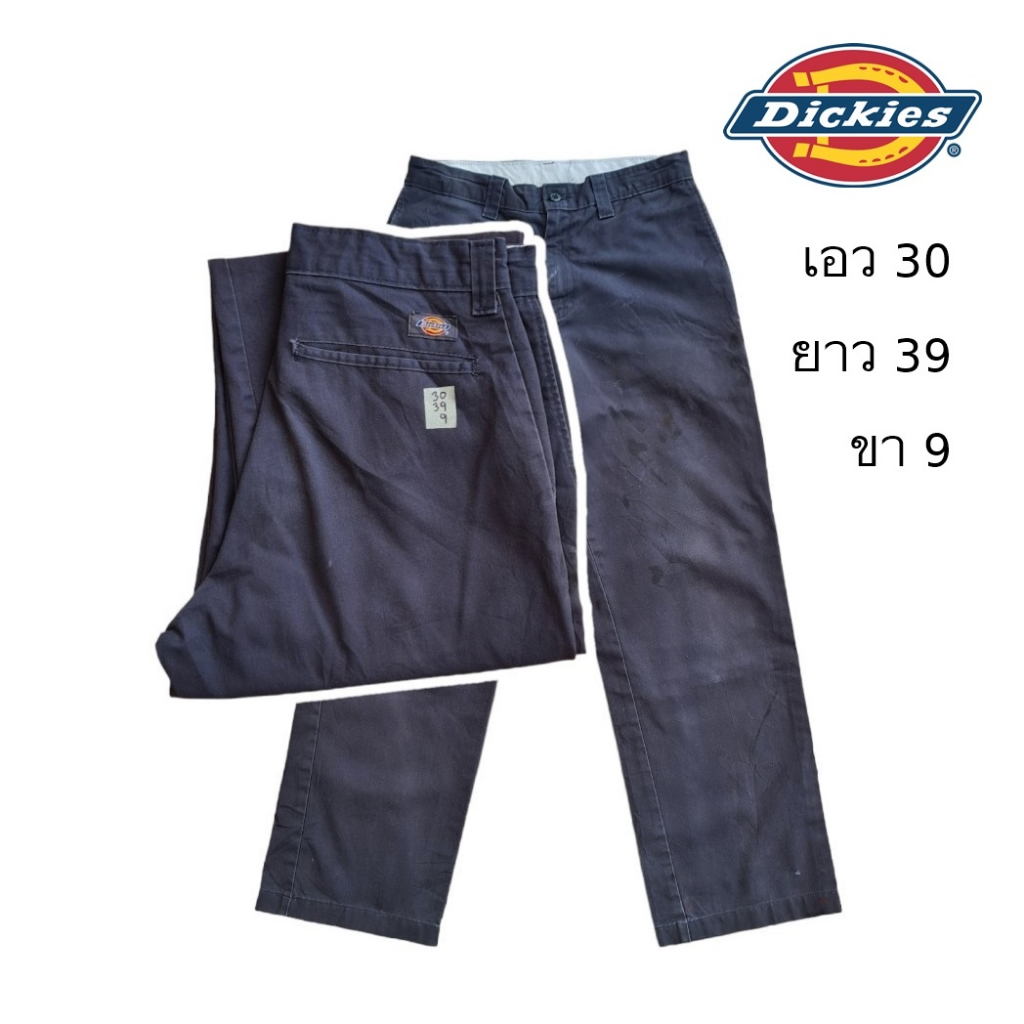 Dickies มือสอง กางเกงขายาวทรงกระบอก size 30 สีกรม