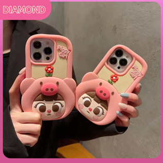 💲คูปองเคลม💲เคสไอโ case for iphone 11 12 สาวน้อย เคส 14 13 12 11 pro max วัสดุซิลิโคนทนทาน ป้องกันการตก