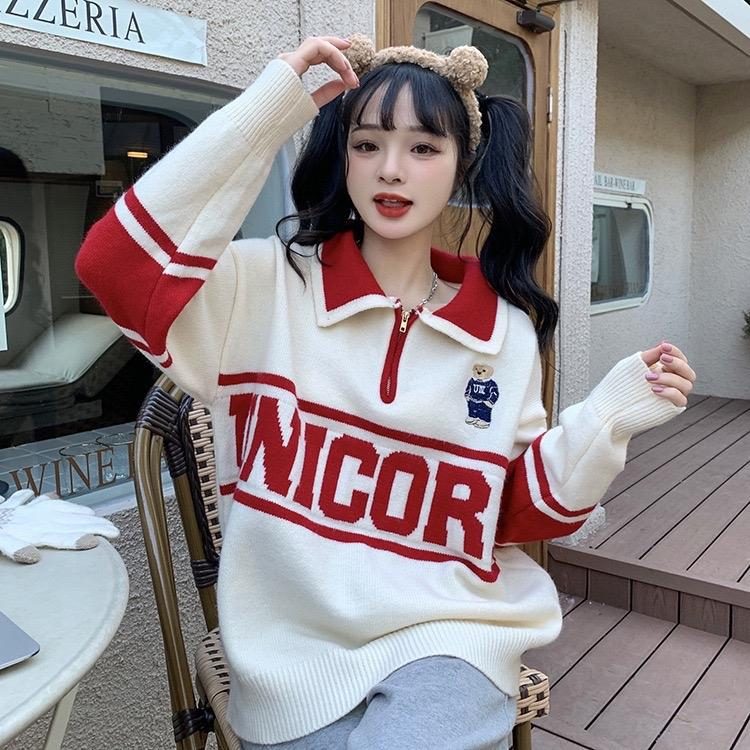 UN-S1 เสื้อไหมพรมแขนยาว ทรงสวม คอกลม/คอปก