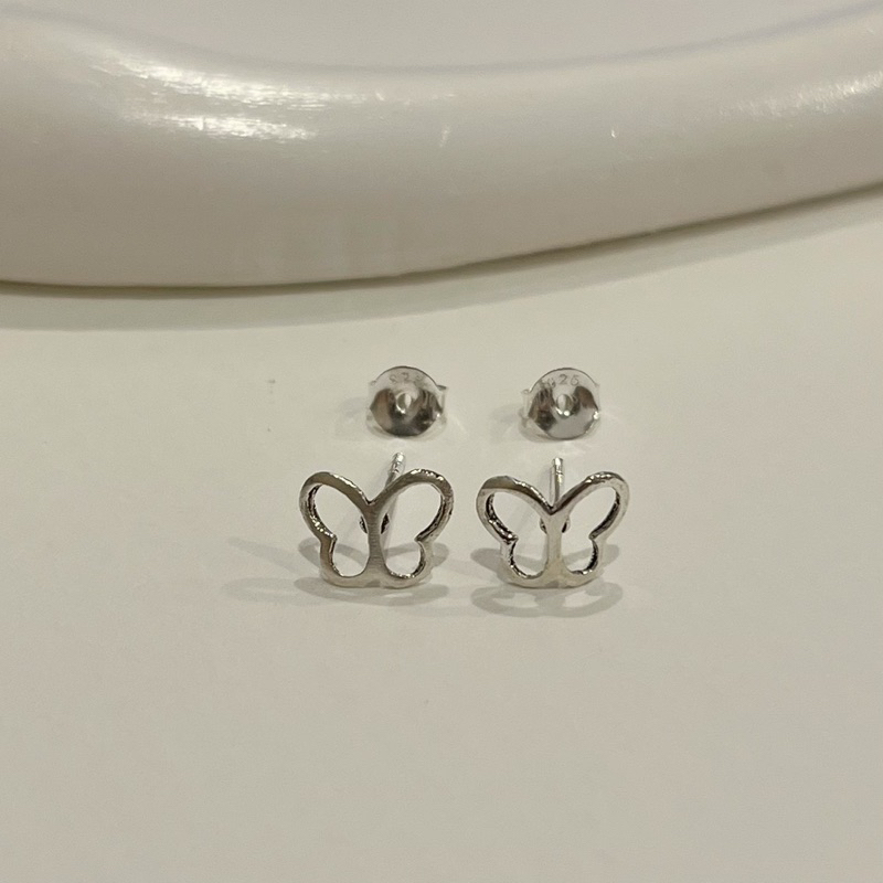 ♡The blossom silver // ต่างหูผีเสื้อ ฉลุ (ต่อคู่) ต่างหูเงินแท้925 ต่างหูเงิน